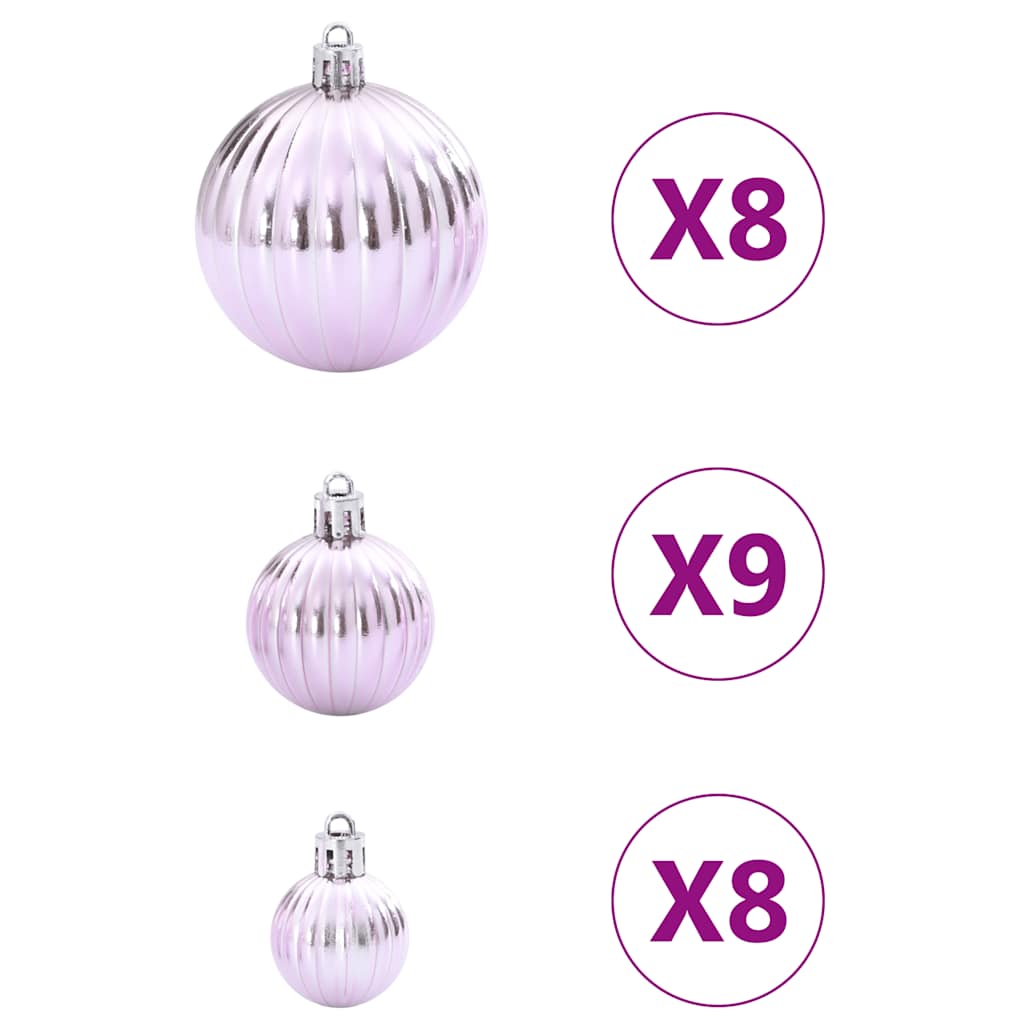 vidaXL Baldouri de Crăciun 100 buc Roz Ø3/4/6 cm vidaXL Baldouri de Crăciun 100 buc Roz Ø3/4/6 cm
