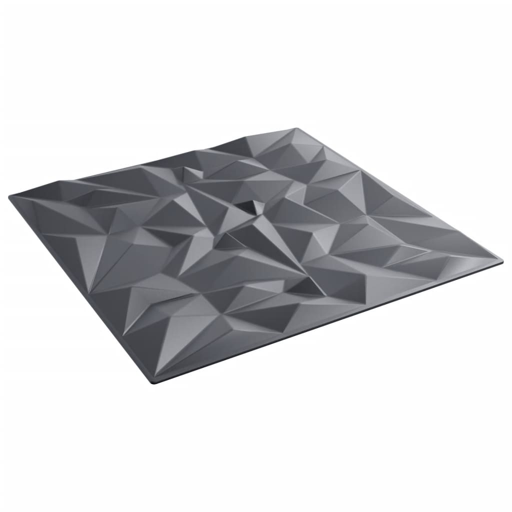 vidaXL Panouri de perete 12 buc. gri 50x50 cm XPS 3 m² ametist