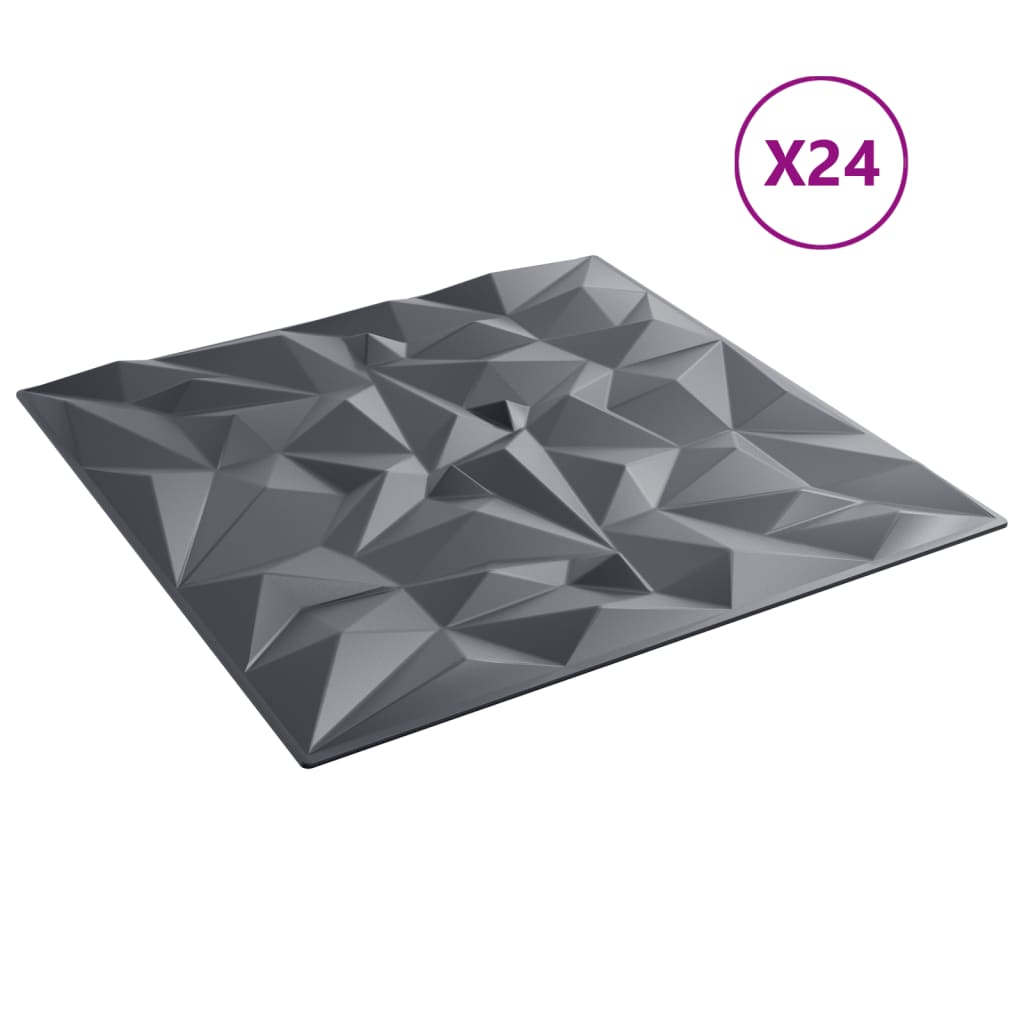 vidaXL Panouri de perete 24 buc. gri 50x50 cm XPS 6 m² ametist vidaXL Panouri de perete 24 buc. gri 50x50 cm XPS 6 m² ametist