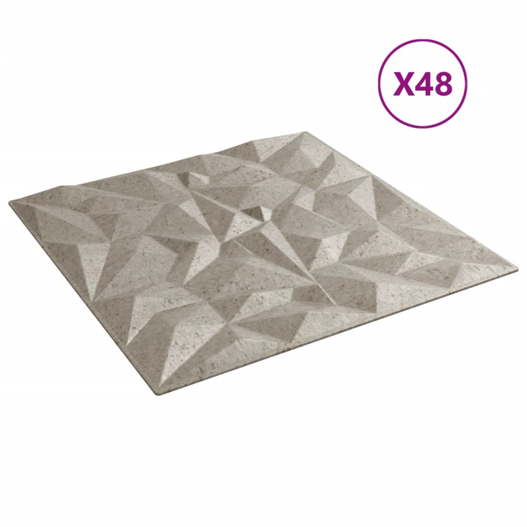 vidaXL Panouri de perete 48 buc. Beton 50x50 cm XPS 12 m² ametist