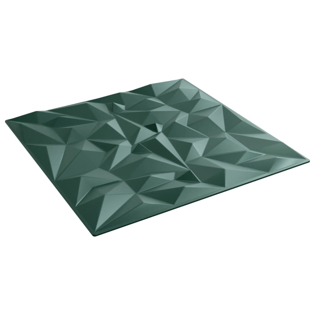 vidaXL Panouri de perete 12 buc. verde 50x50 cm XPS 3 m² ametist