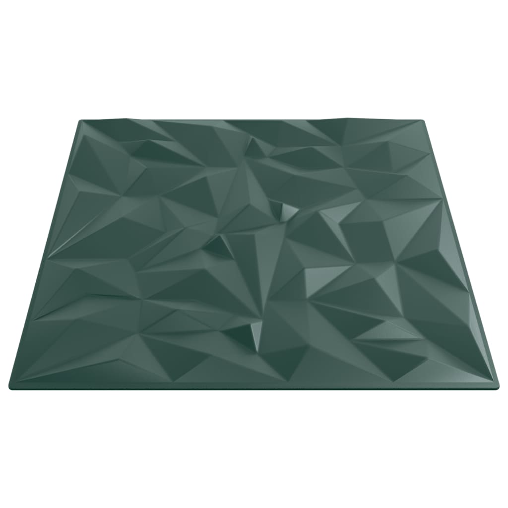 vidaXL Panouri de perete 12 buc. verde 50x50 cm XPS 3 m² ametist