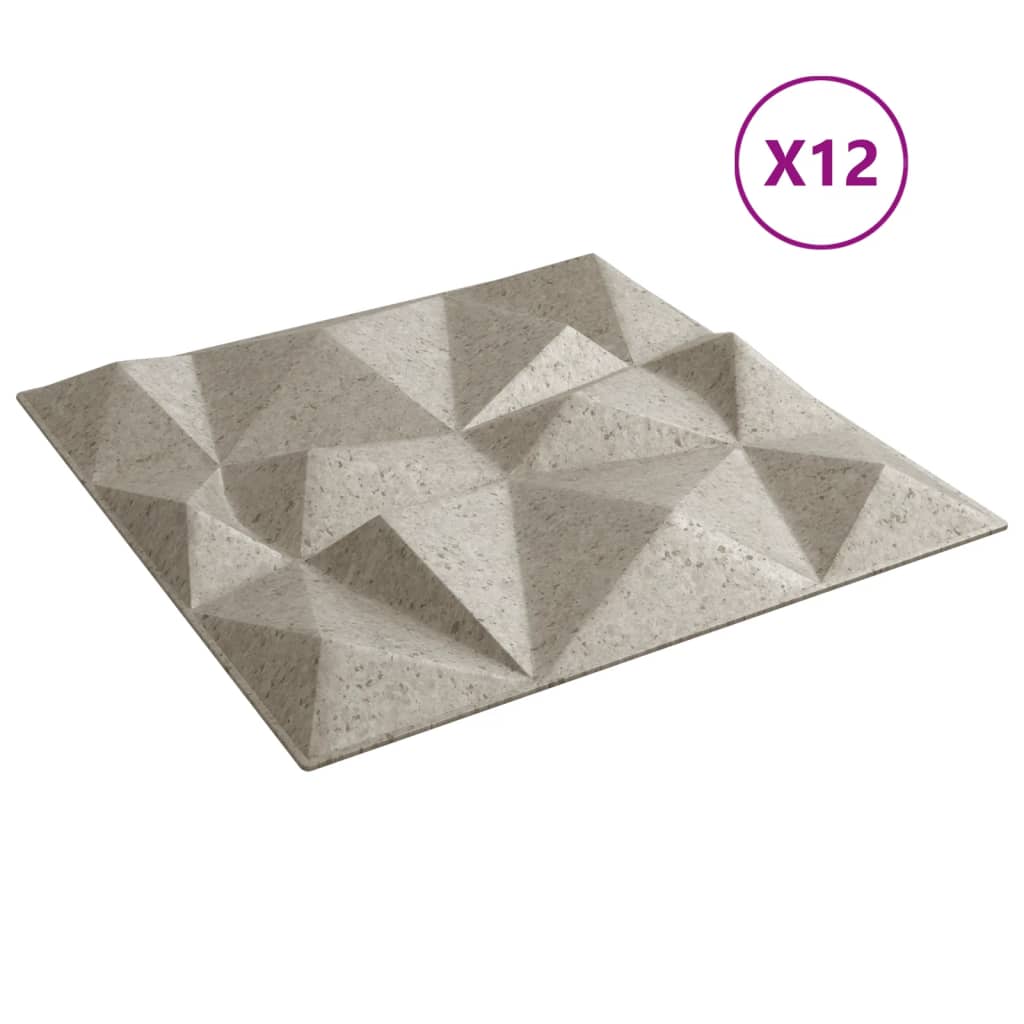 vidaXL Panouri de perete 12 buc. Beton 50x50 cm XPS 3 m² diamant vidaXL Panouri de perete 12 buc. Beton 50x50 cm XPS 3 m² diamant