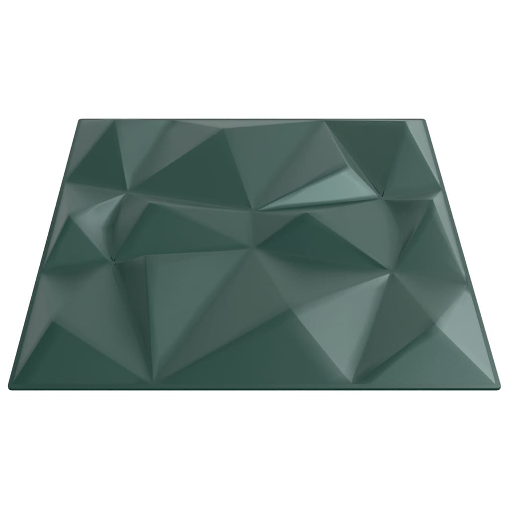 vidaXL Panouri de perete 12 buc. verde 50x50 cm XPS 3 m² diamant