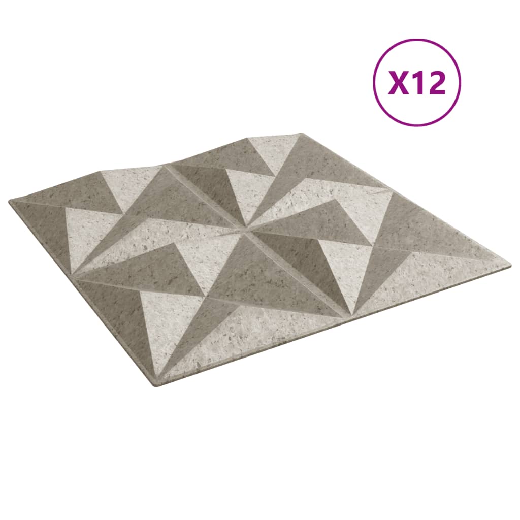 vidaXL Panouri de perete 12 buc. Beton 50x50 cm XPS 3 m² origami vidaXL Panouri de perete 12 buc. Beton 50x50 cm XPS 3 m² origami
