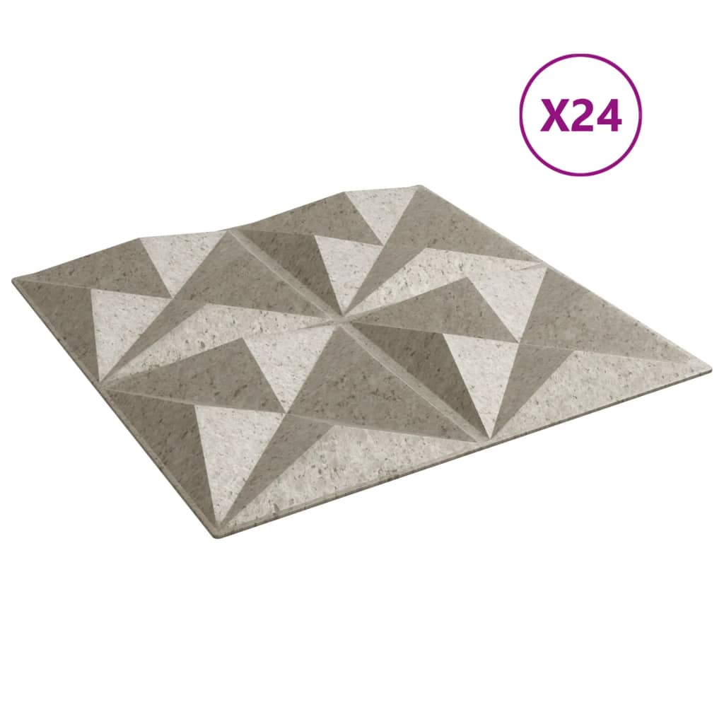 vidaXL Panouri de perete 24 buc. Beton 50x50 cm XPS 6 m² origami