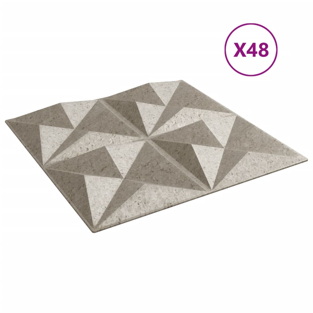 vidaXL Panouri de perete 48 buc. Beton 50x50 cm XPS 12 m² origami vidaXL Panouri de perete 48 buc. Beton 50x50 cm XPS 12 m² origami