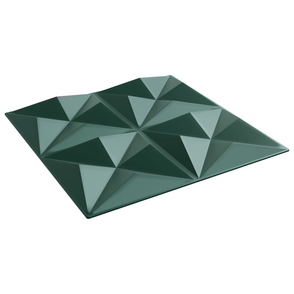 vidaXL Panouri de perete 12 buc. verde 50x50 cm XPS 3 m² origami vidaXL Panouri de perete 12 buc. verde 50x50 cm XPS 3 m² origami