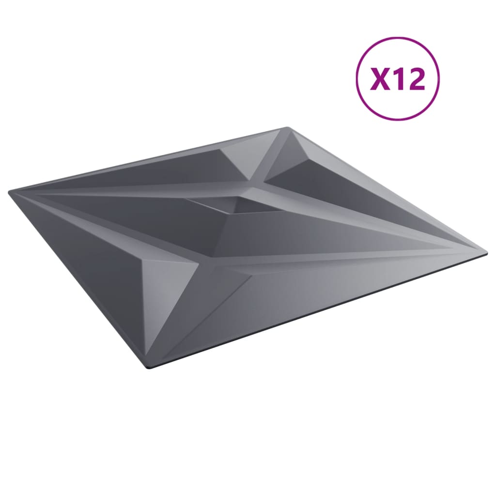 vidaXL Panouri de perete 12 buc. gri 50x50 cm XPS 3 m² stea vidaXL Panouri de perete 12 buc. gri 50x50 cm XPS 3 m² stea