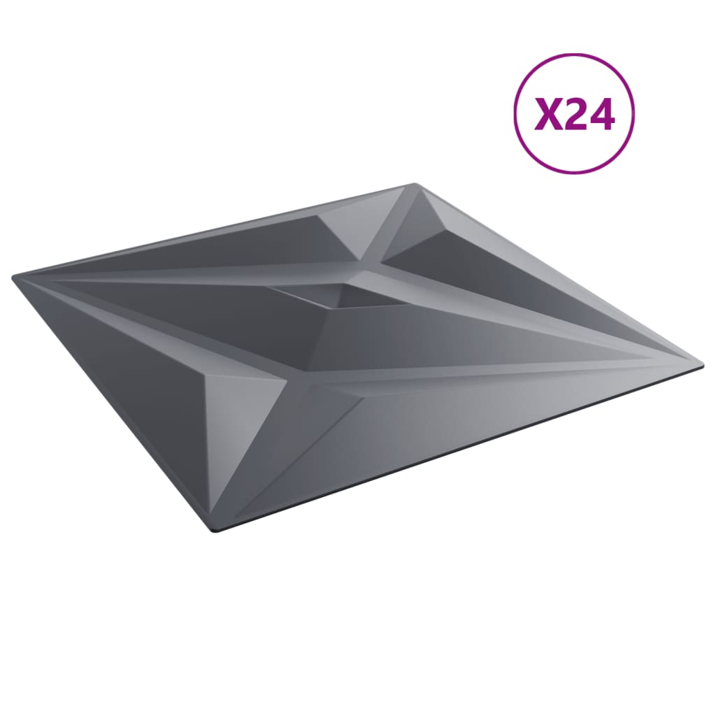 vidaXL Panouri de perete 24 buc. gri 50x50 cm XPS 6 m² stea vidaXL Panouri de perete 24 buc. gri 50x50 cm XPS 6 m² stea