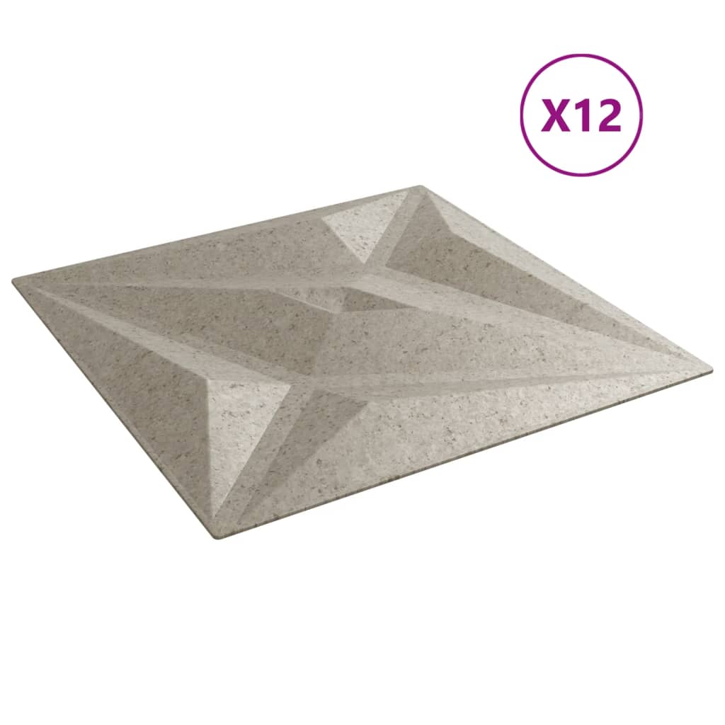 vidaXL Panouri de perete 12 buc. Beton 50x50 cm XPS 3 m² stea vidaXL Panouri de perete 12 buc. Beton 50x50 cm XPS 3 m² stea