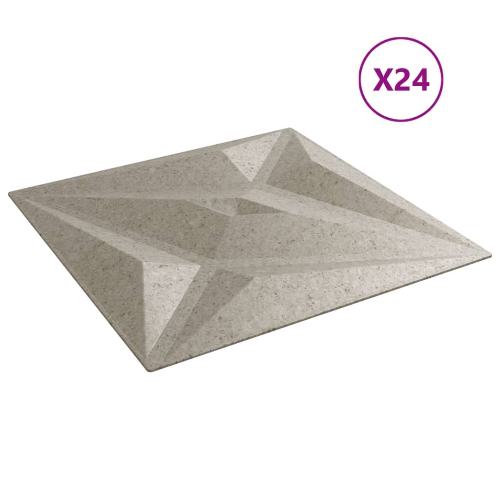 vidaXL Panouri de perete 24 buc. Beton 50x50 cm XPS 6 m² stea