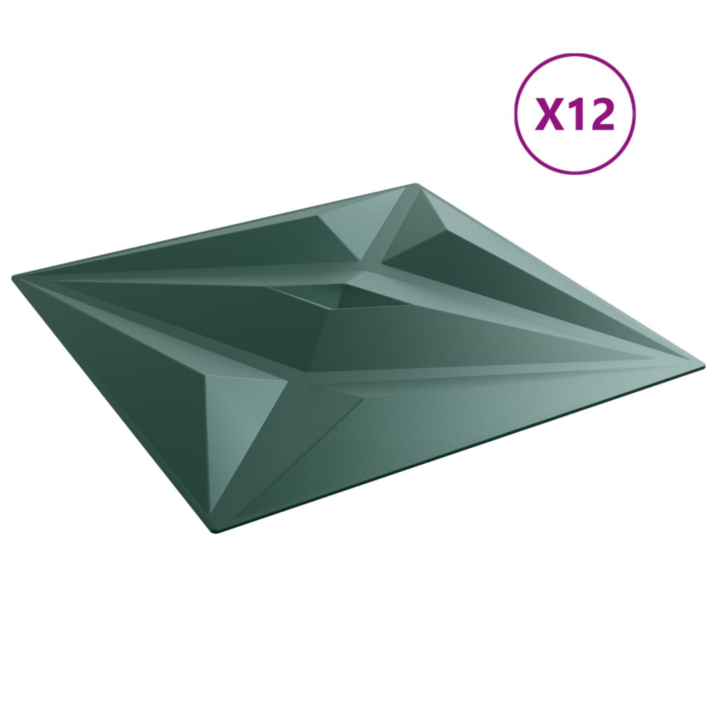 vidaXL Panouri de perete 12 buc. verde 50x50 cm XPS 3 m² stea vidaXL Panouri de perete 12 buc. verde 50x50 cm XPS 3 m² stea