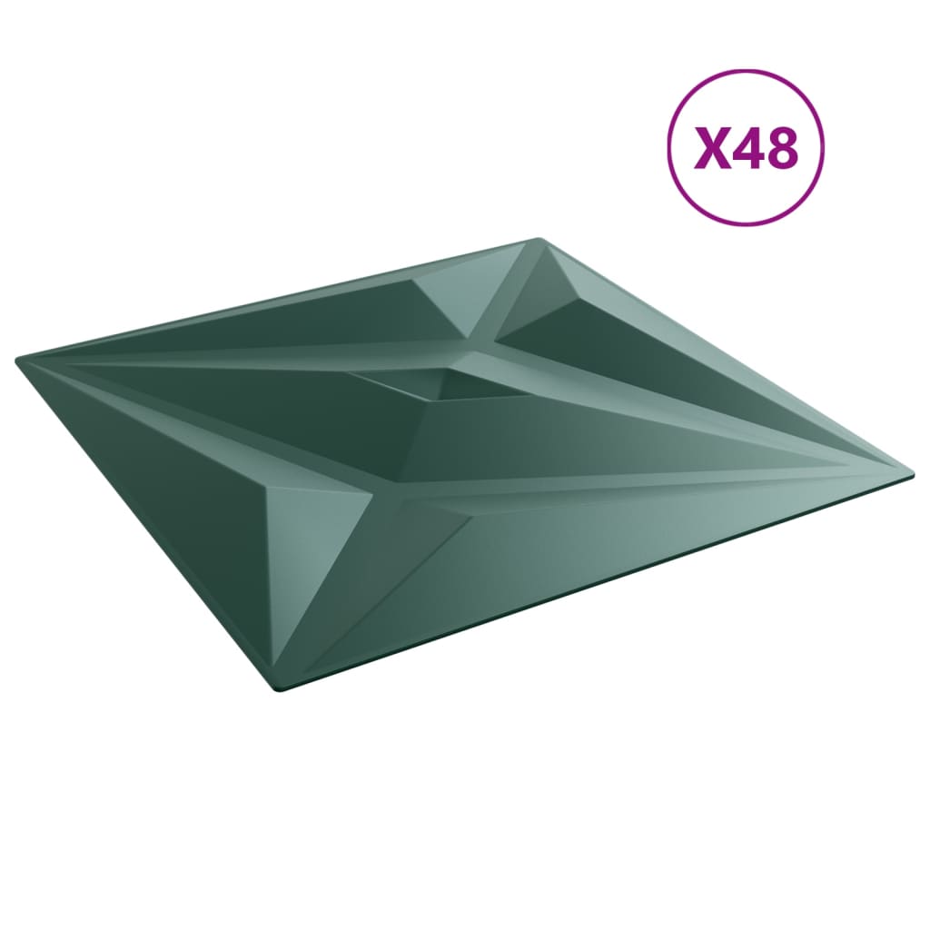 vidaXL Panouri de perete 48 buc. verde 50x50 cm XPS 12 m² stea vidaXL Panouri de perete 48 buc. verde 50x50 cm XPS 12 m² stea