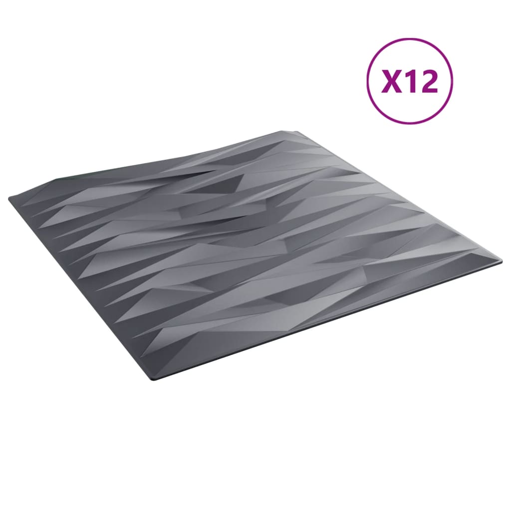 vidaXL Panouri de perete 12 buc. gri 50x50 cm XPS 3 m² piatră