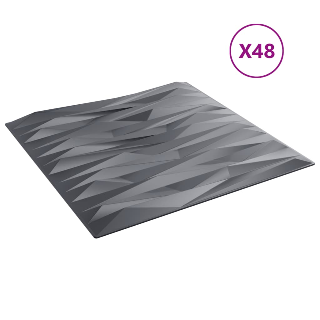 vidaXL Panouri de perete 48 buc. gri 50x50 cm XPS 12 m² piatră vidaXL Panouri de perete 48 buc. gri 50x50 cm XPS 12 m² piatră