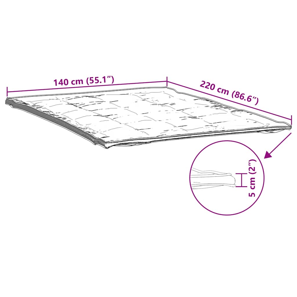 vidaXL Protecție de saltea, alb, 140x220 cm vidaXL Protecție de saltea, alb, 140x220 cm