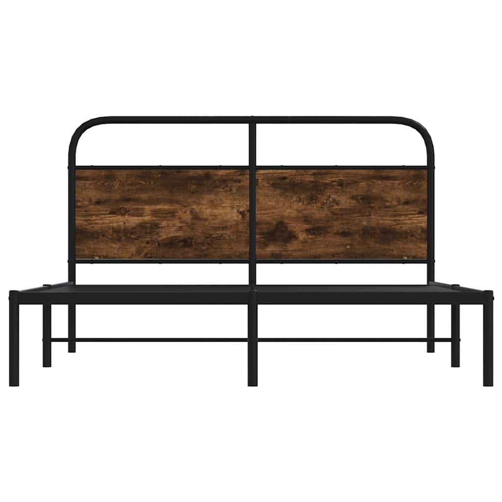 vidaXL Cadru de pat fără saltea 135x190 cm Stejar fumuriu vidaXL Cadru de pat fără saltea 135x190 cm Stejar fumuriu