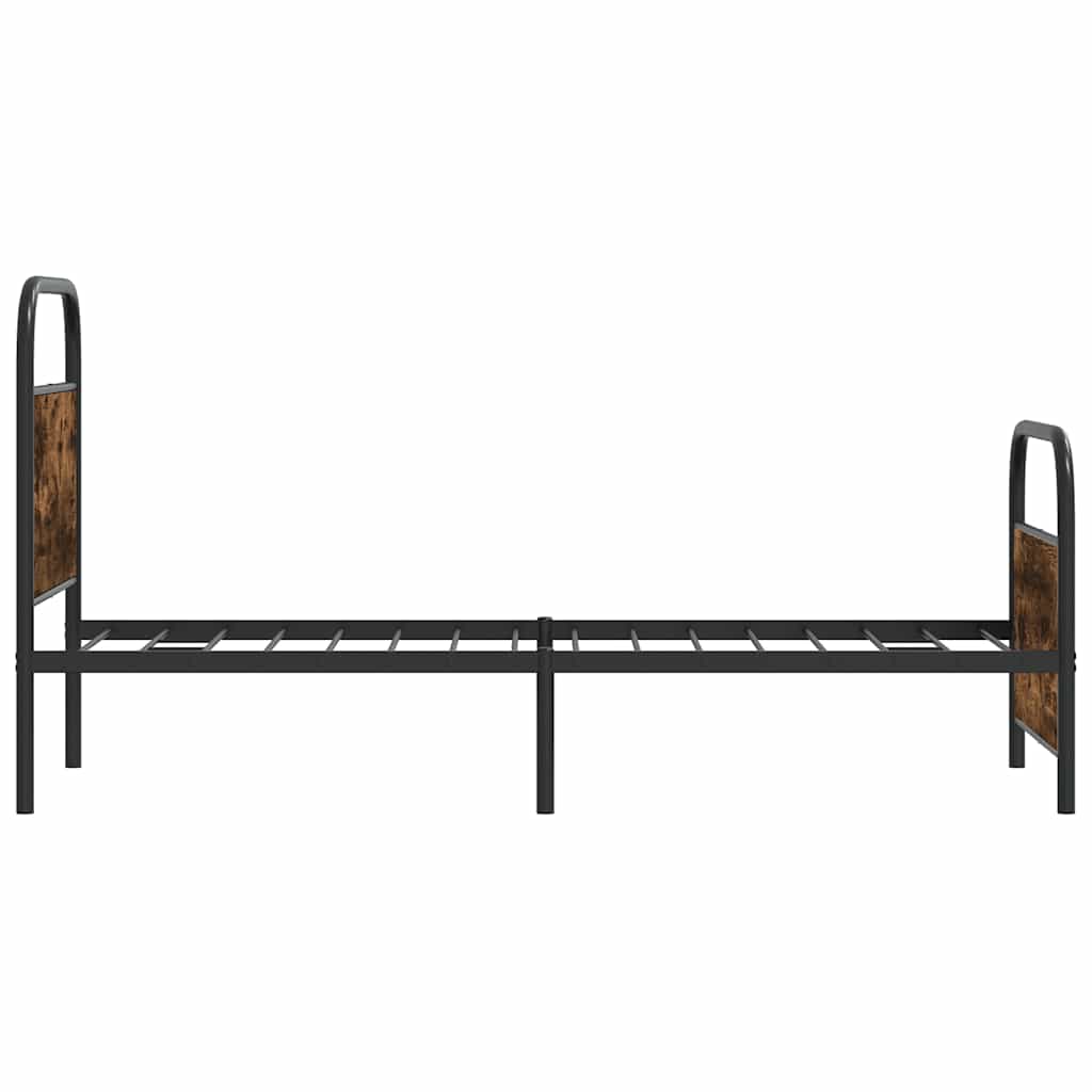 vidaXL Cadru de pat fără saltea 80x200cm Stejar fumuriu lemn prelucrat