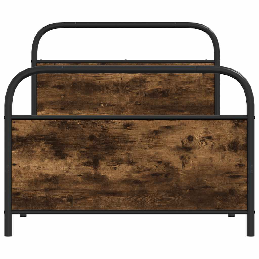 vidaXL Cadru de pat fără saltea 90x190cm Stejar fumuriu lemn prelucrat