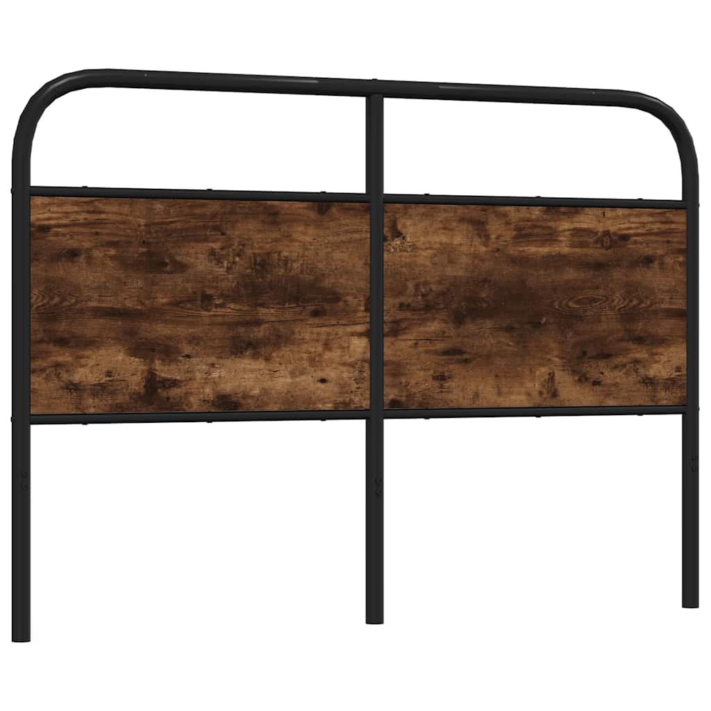 vidaXL Tăblie stejar afumat 135 cm oțel și lemn prelucrat