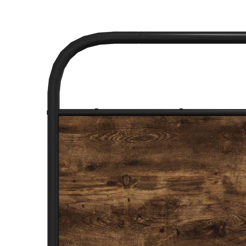 vidaXL Tăblie stejar afumat 135 cm oțel și lemn prelucrat