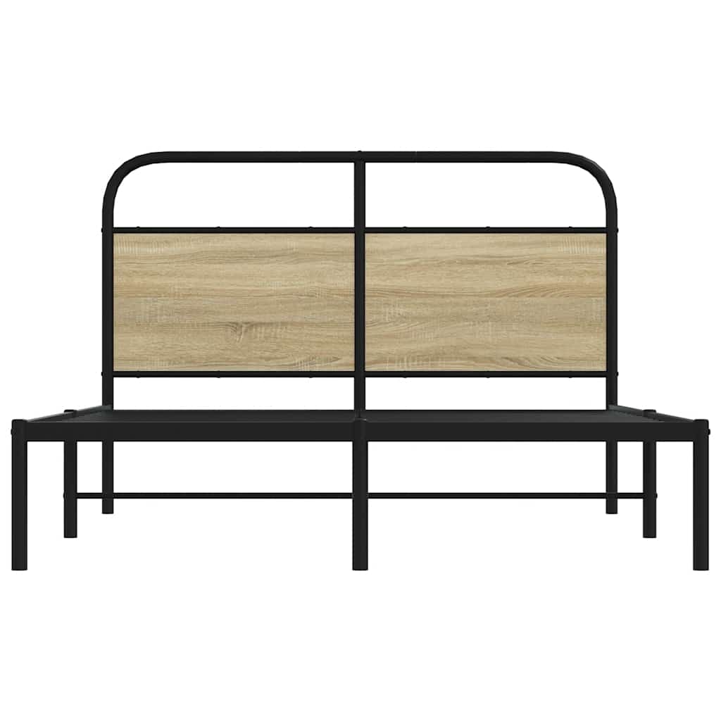 vidaXL Cadru de pat fără saltea 120x190 cm Lemn derivat stejar Sonoma vidaXL Cadru de pat fără saltea 120x190 cm Lemn derivat stejar Sonoma