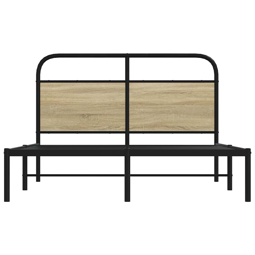 vidaXL Cadru de pat fără saltea 140x190 cm Lemn derivat stejar Sonoma vidaXL Cadru de pat fără saltea 140x190 cm Lemn derivat stejar Sonoma