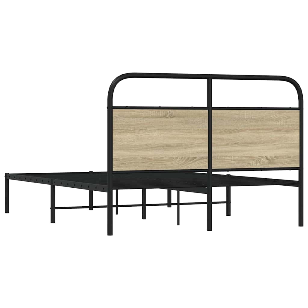vidaXL Cadru de pat fără saltea 140x200 cm Lemn derivat stejar Sonoma vidaXL Cadru de pat fără saltea 140x200 cm Lemn derivat stejar Sonoma
