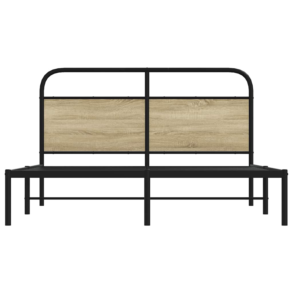vidaXL Cadru de pat fără saltea 150x200cm Lemn prelucrat stejar Sonoma vidaXL Cadru de pat fără saltea 150x200cm Lemn prelucrat stejar Sonoma