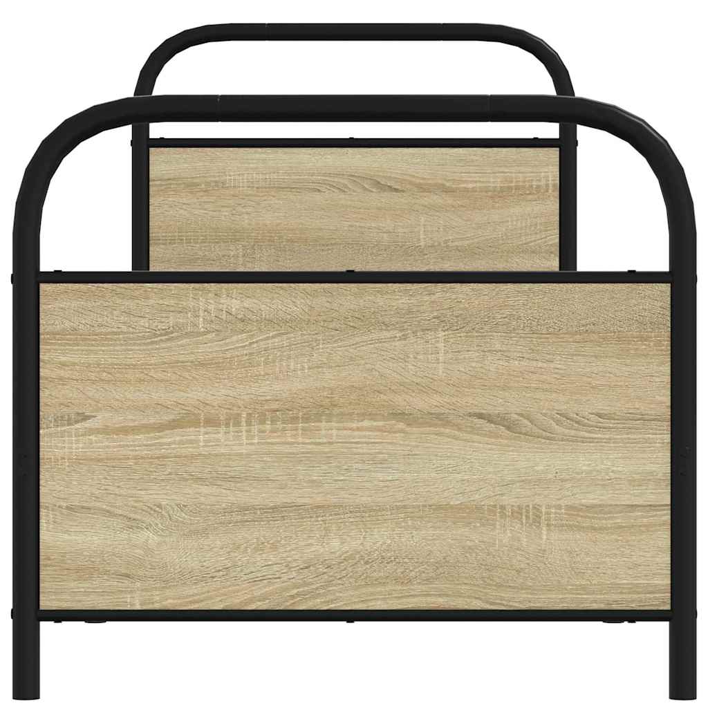 vidaXL Cadru de pat fără saltea 80x200 cm Lemn prelucrat stejar Sonoma
