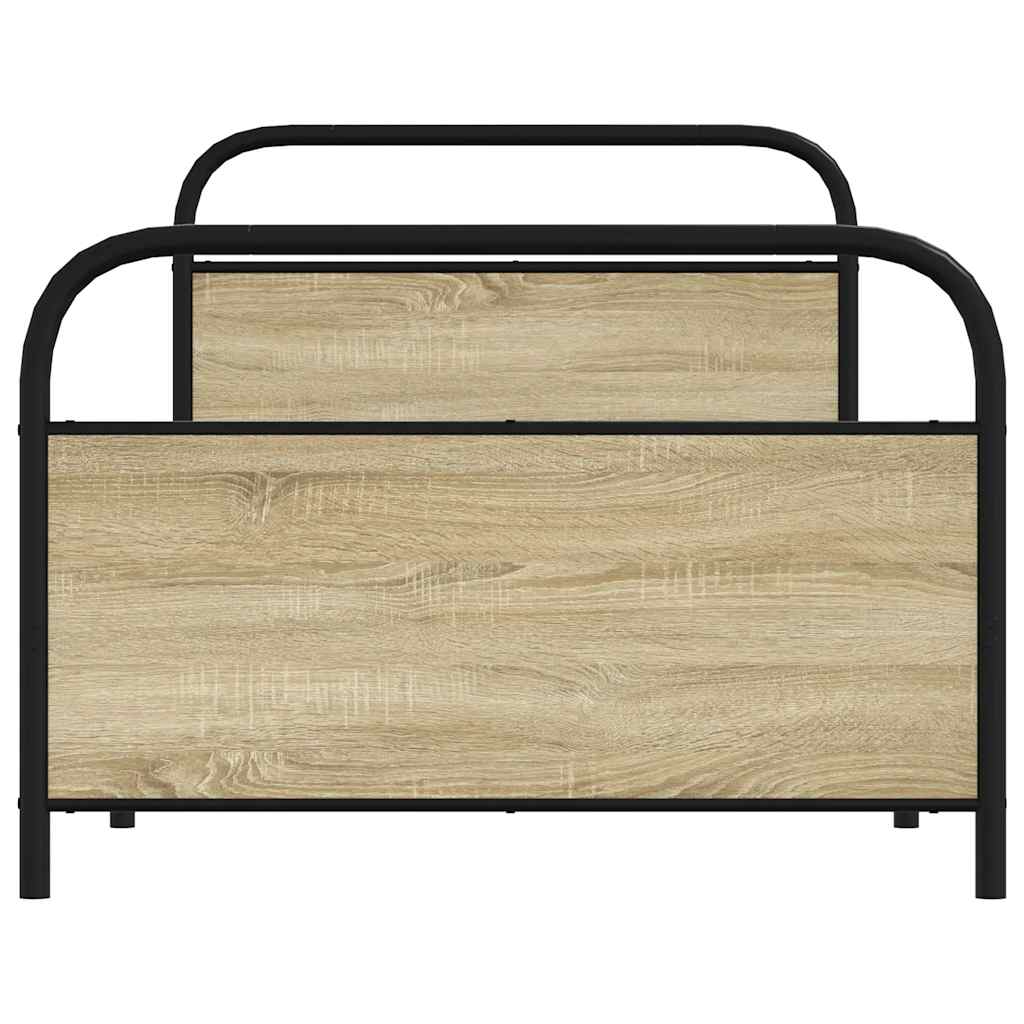 vidaXL Cadru de pat fără saltea 90x190 cm Lemn derivat stejar Sonoma