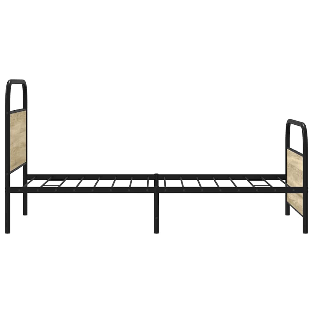 vidaXL Cadru de pat fără saltea 107x203 cm Lemn derivat stejar Sonoma vidaXL Cadru de pat fără saltea 107x203 cm Lemn derivat stejar Sonoma