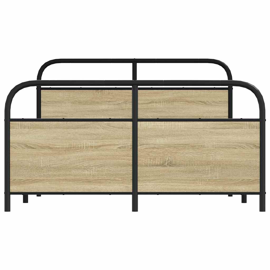 vidaXL Cadru de pat fără saltea 120x190 cm Lemn derivat stejar Sonoma vidaXL Cadru de pat fără saltea 120x190 cm Lemn derivat stejar Sonoma