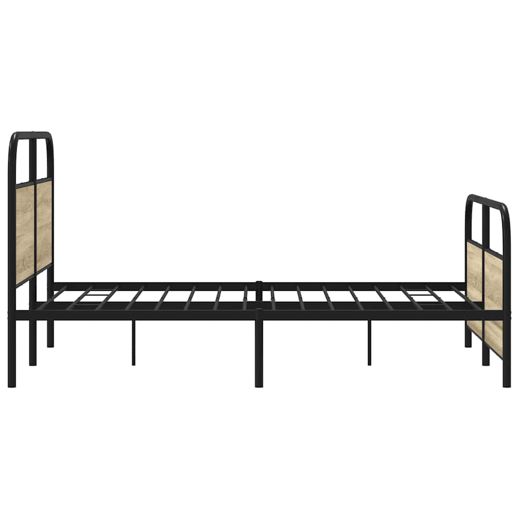 vidaXL Cadru de pat fără saltea 120x190 cm Lemn derivat stejar Sonoma vidaXL Cadru de pat fără saltea 120x190 cm Lemn derivat stejar Sonoma