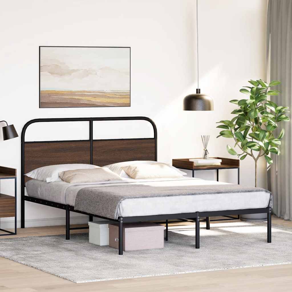 vidaXL Cadru de pat fără saltea stejar maro 140x200 cm Lemn prelucrat