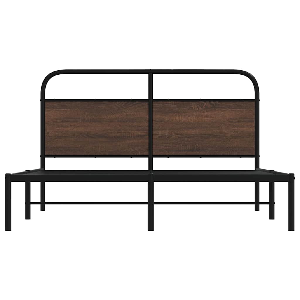 vidaXL Cadru de pat fără saltea stejar maro 150x200 cm Lemn prelucrat