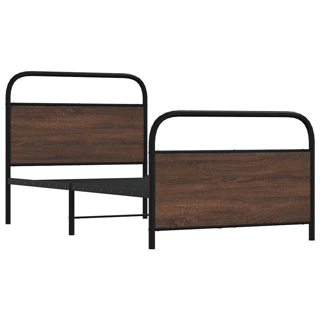 vidaXL Cadru de pat fără saltea stejar maro 90x200 cm Lemn prelucrat