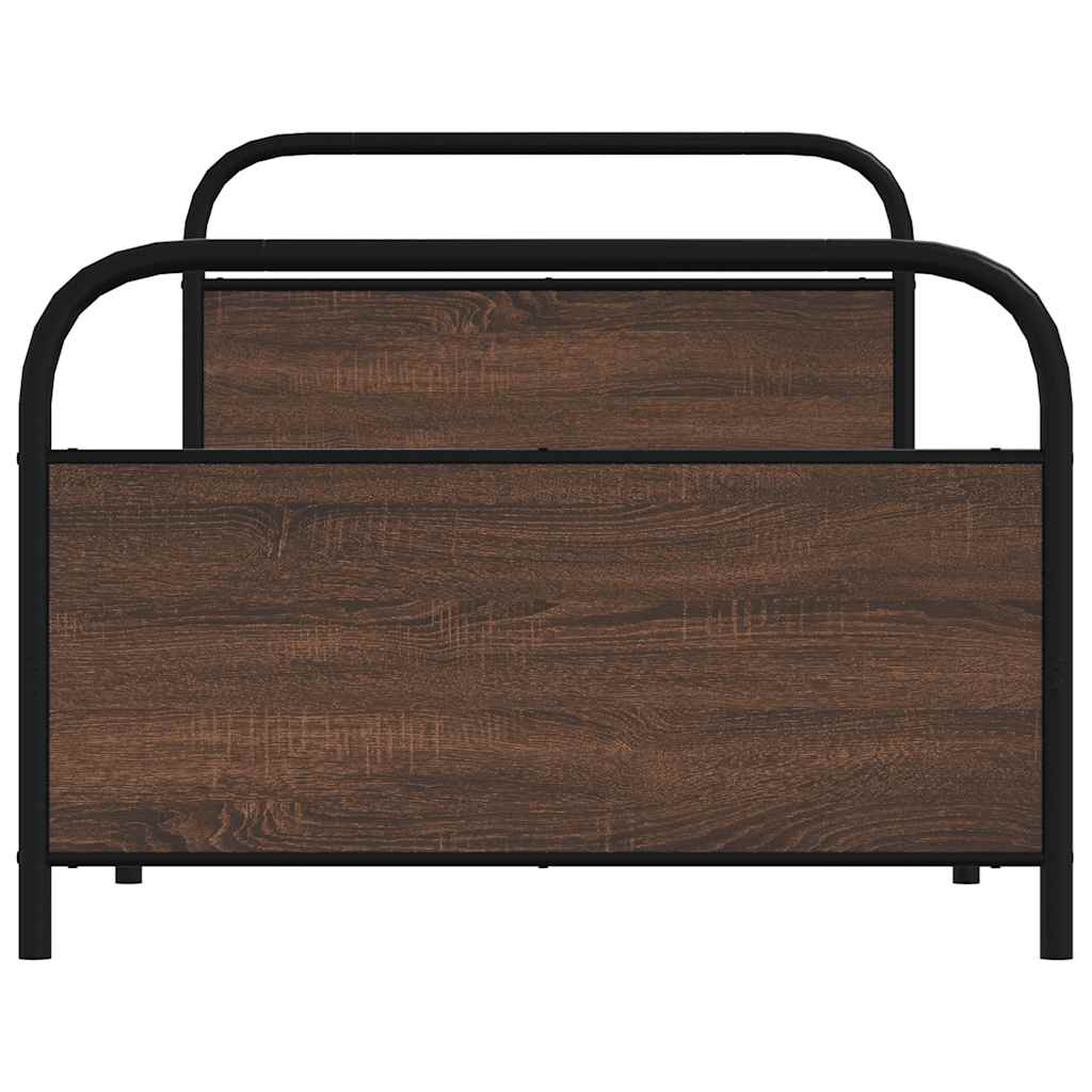 vidaXL Cadru de pat fără saltea stejar maro 90x200 cm Lemn prelucrat