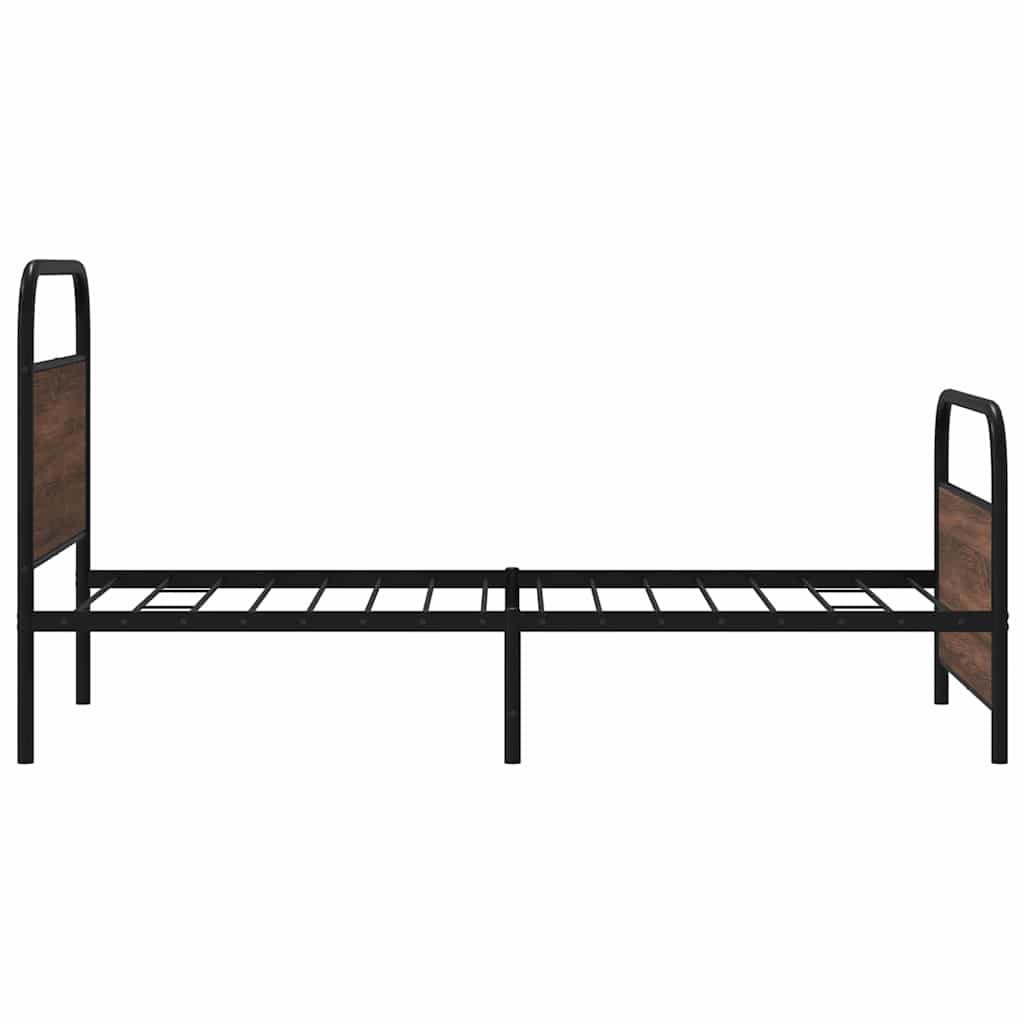 vidaXL Cadru de pat fără saltea stejar maro 90x200 cm Lemn prelucrat