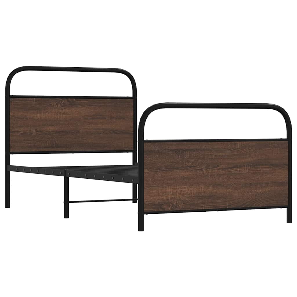 vidaXL Cadru de pat fără saltea stejar maro 100x190 cm Lemn prelucrat
