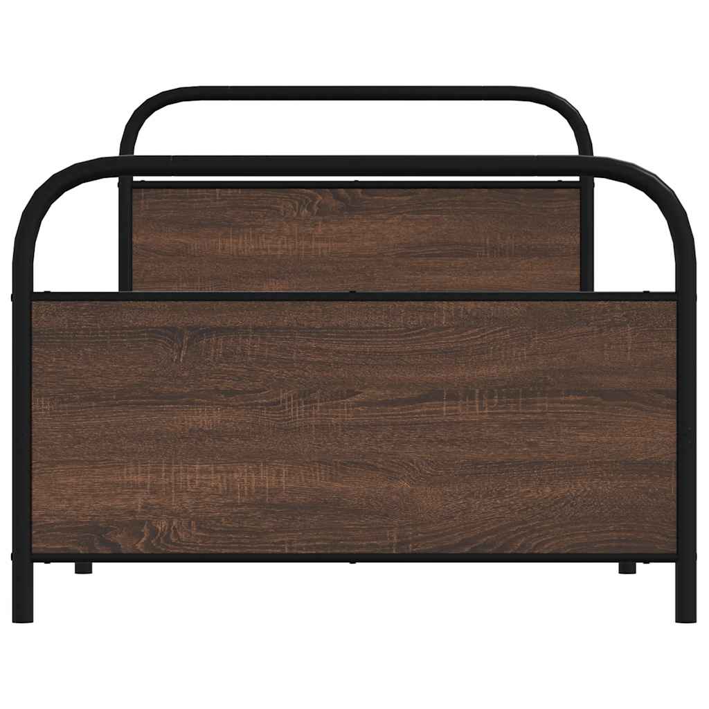vidaXL Cadru de pat fără saltea stejar maro 100x190 cm Lemn prelucrat