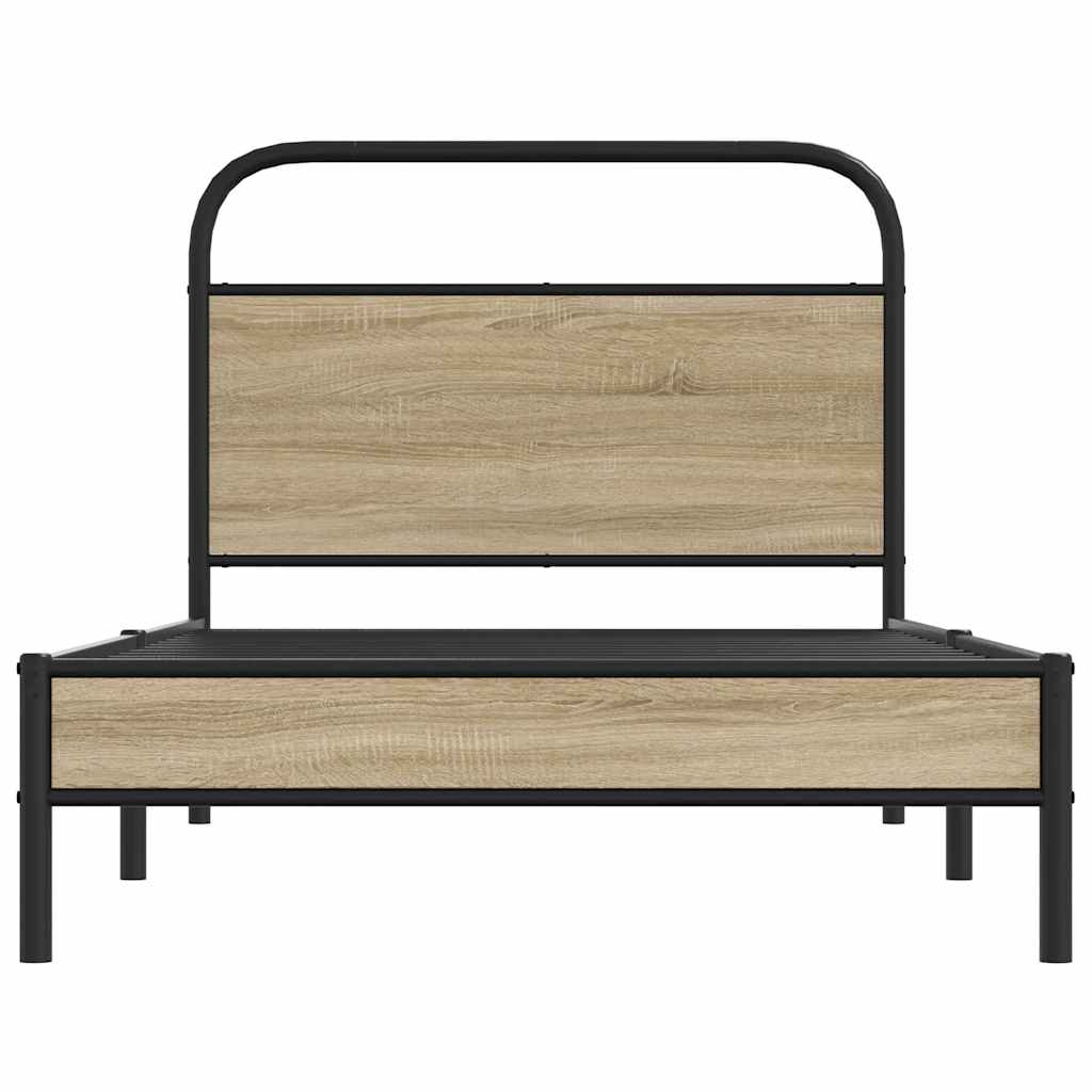 vidaXL Cadru de pat fără saltea 100x190 cm Stejar fumuriu vidaXL Cadru de pat fără saltea 100x190 cm Stejar fumuriu