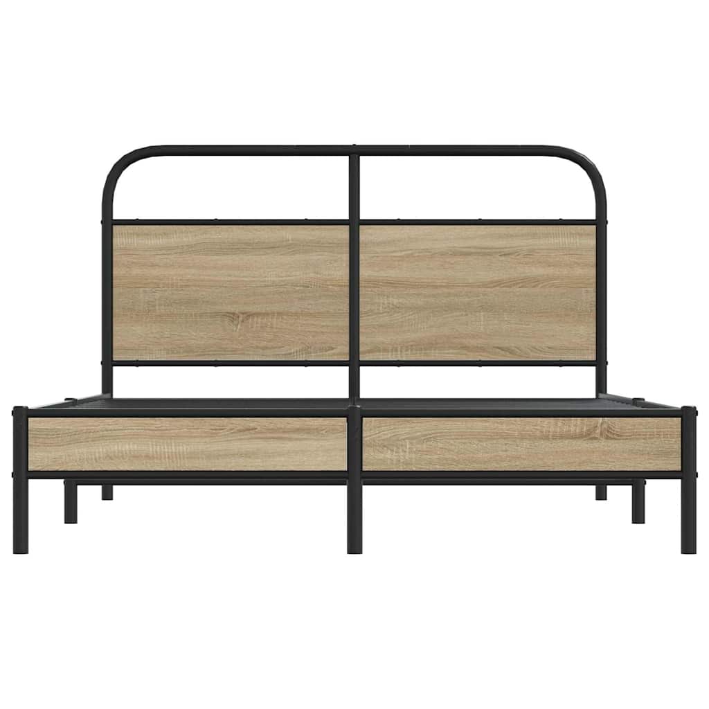 vidaXL Cadru de pat fără saltea 140x190 cm Stejar fumuriu vidaXL Cadru de pat fără saltea 140x190 cm Stejar fumuriu