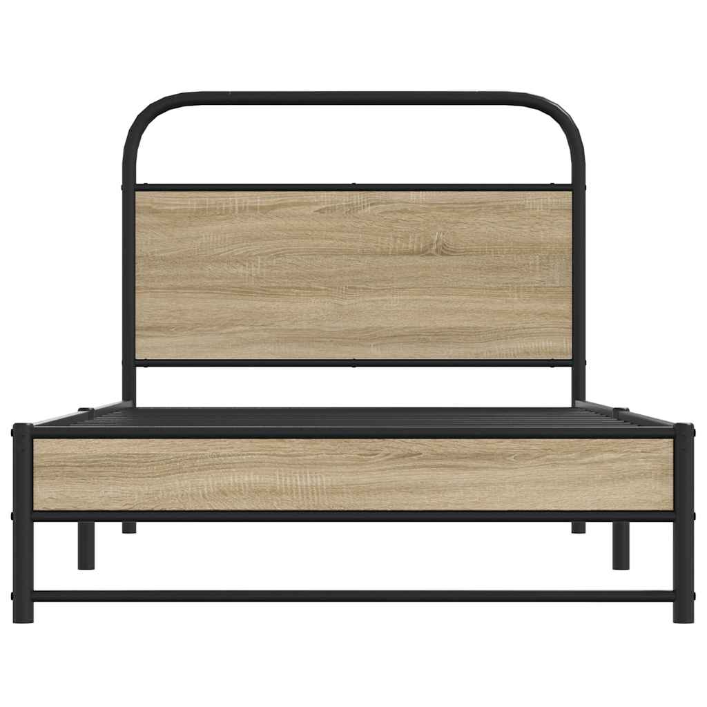 vidaXL Cadru de pat fără saltea 100x190 cm Stejar fumuriu vidaXL Cadru de pat fără saltea 100x190 cm Stejar fumuriu