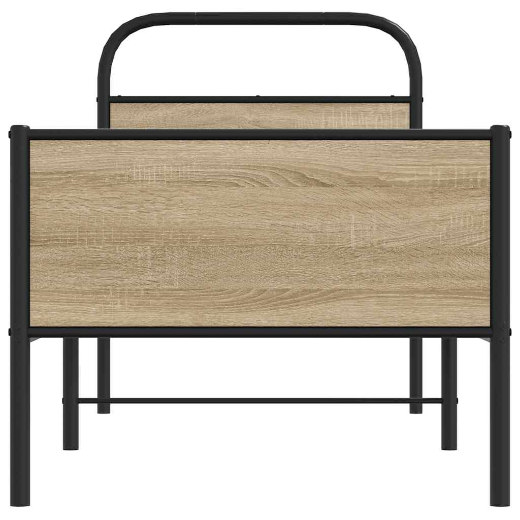 vidaXL Cadru de pat fără saltea 75x190 cm Lemn derivat stejar Sonoma vidaXL Cadru de pat fără saltea 75x190 cm Lemn derivat stejar Sonoma