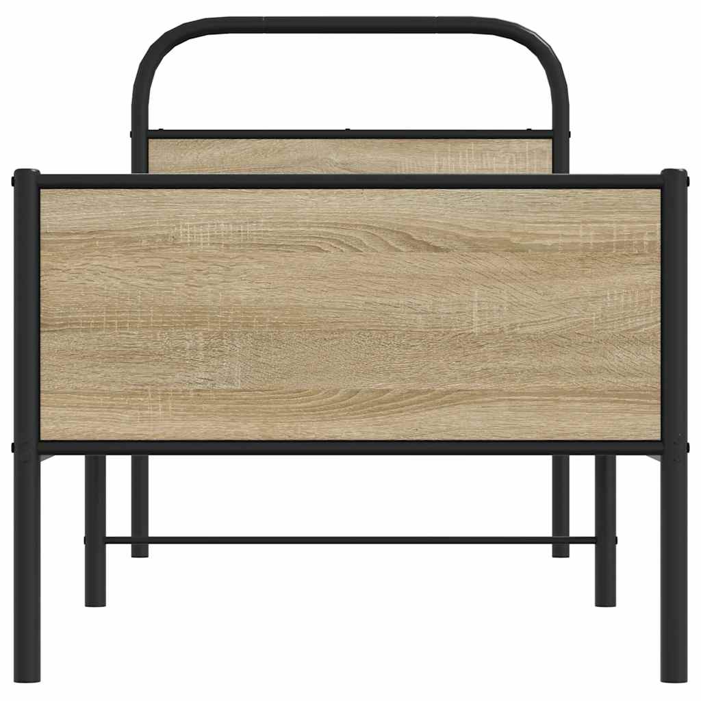 vidaXL Cadru de pat fără saltea 80x200 cm Lemn prelucrat stejar Sonoma