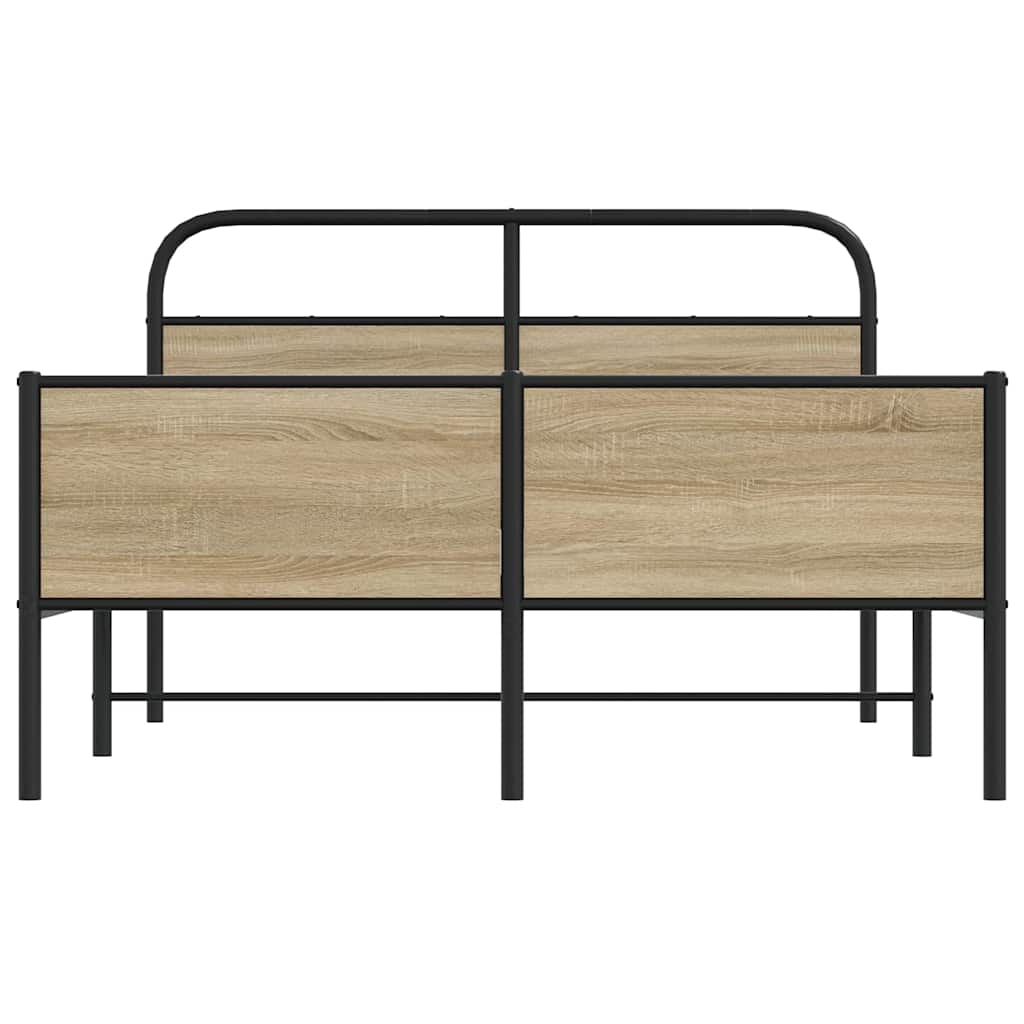 vidaXL Cadru de pat fără saltea 140x190 cm Lemn derivat stejar Sonoma vidaXL Cadru de pat fără saltea 140x190 cm Lemn derivat stejar Sonoma