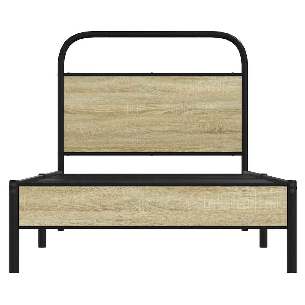 vidaXL Cadru de pat fără saltea 80x200 cm Lemn prelucrat stejar Sonoma