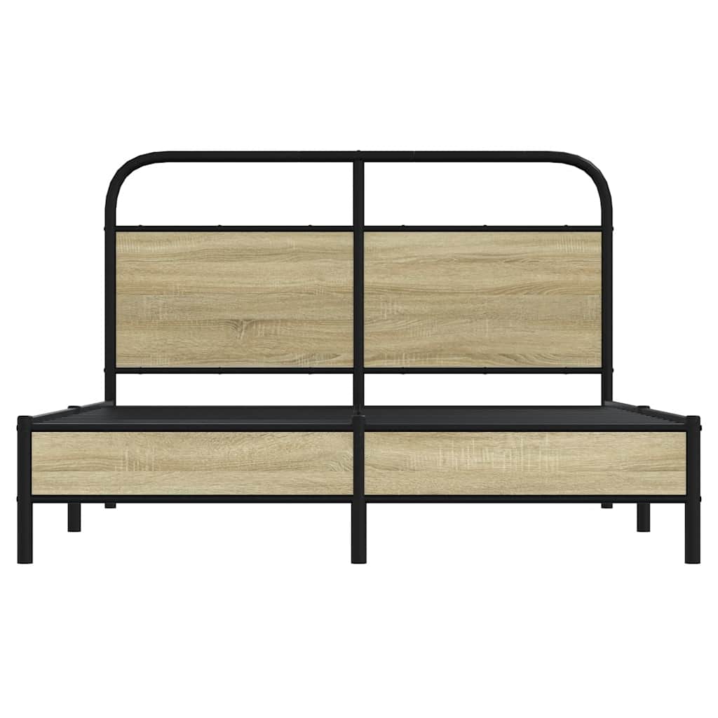 vidaXL Cadru de pat fără saltea 120x190 cm Lemn derivat stejar Sonoma vidaXL Cadru de pat fără saltea 120x190 cm Lemn derivat stejar Sonoma